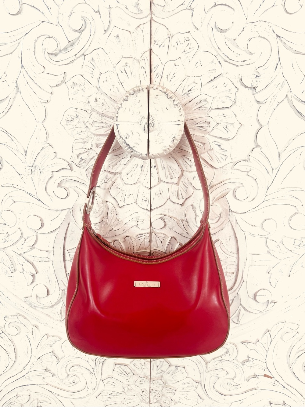 Red Leather Shoulder Bag by Rosetti